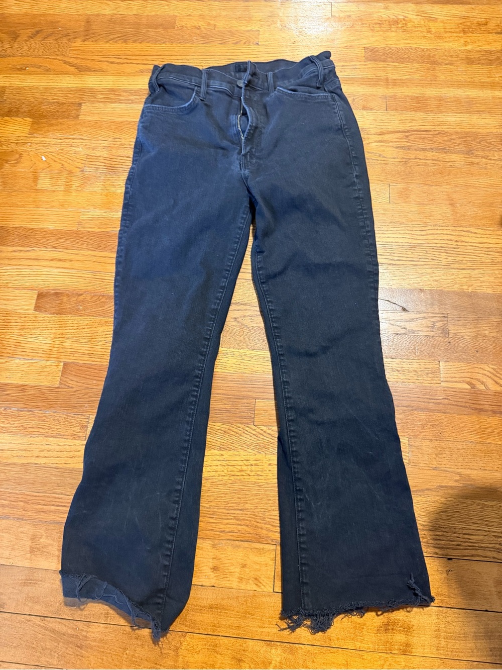 LIL MOTHER Black Cropped Flare Jeans